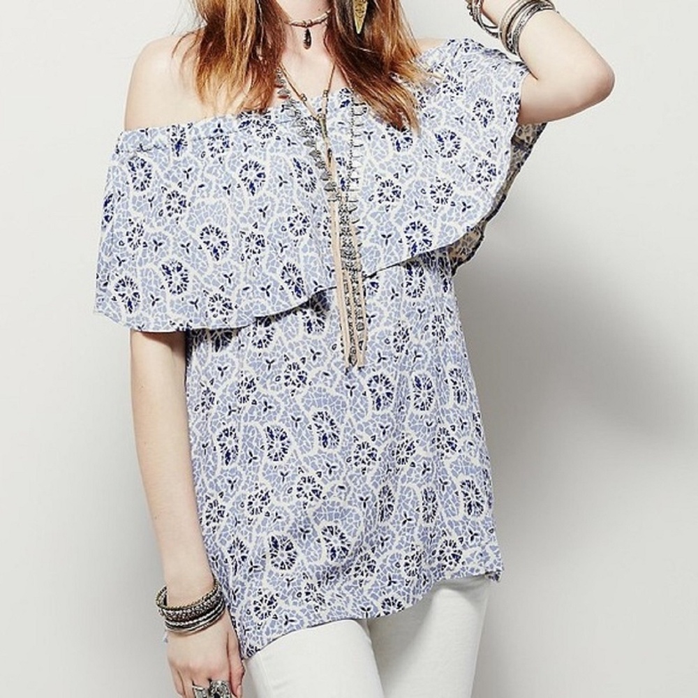FREE PEOPLE Casablanca Nights Off Shoulder Top M
